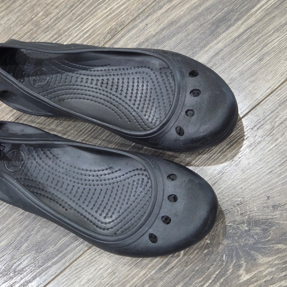 Crocs Kadee Ballet Flats Women's 10 Black Croslite Slip On Casual Comfort Shoes - Picture 5 of 8
